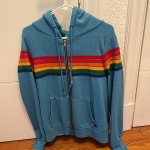 Aviator Nation five stripe rainbow hoodie size medium